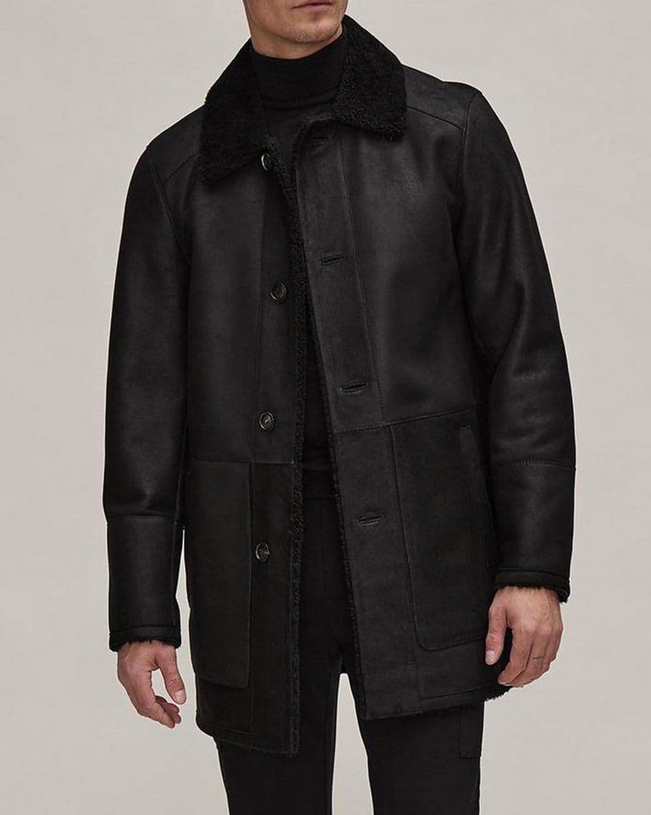 Man wearing black HiSo leather jacket