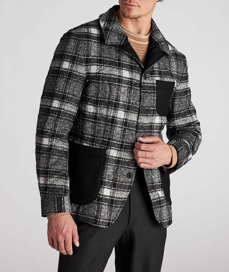 Quilted Plaid Stretch-Wool Hantory Sport Jacket image 1