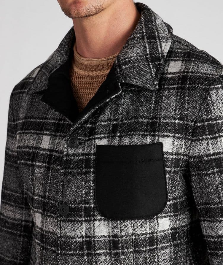 Quilted Plaid Stretch-Wool Hantory Sport Jacket image 3