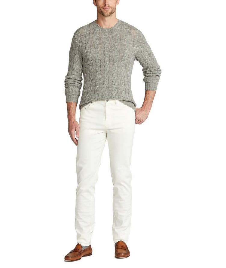 Cashmere Cable-Knit Crewneck Sweater image 3