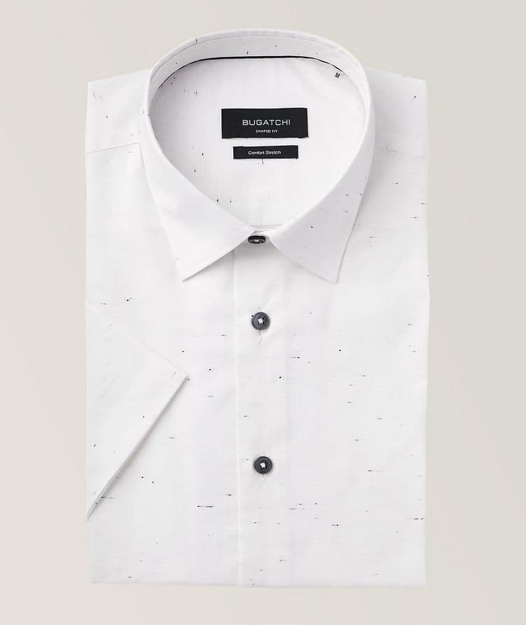 Flecked Line Comfort Stretch-Cotton Sport Shirt image 0