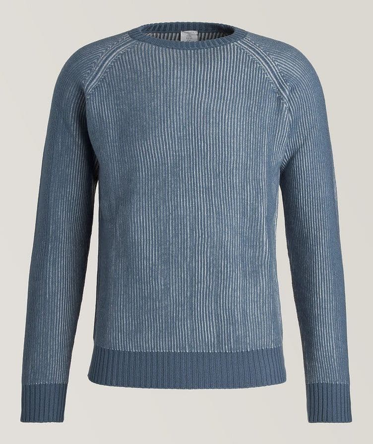 Wool Contrast Rib-Knit Crewneck Sweater image 0