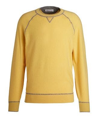 Brunello Cucinelli Cashmere Contrast Stitch Raglan Sweater