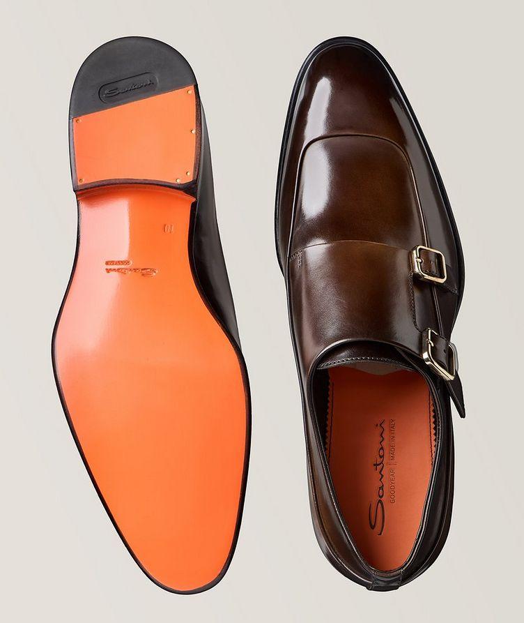 Burnished Leather Double Monk Strap Dress Shoes image 2