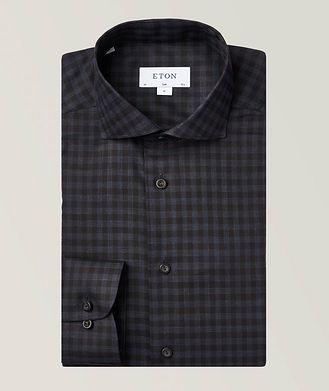 Eton Slim Fit Micro Check Flannel Shirt