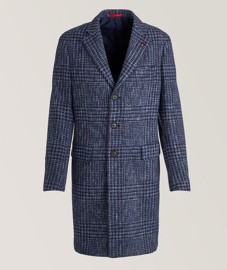 Large Glen Plaid Wool-Blend Overcoat  image 0