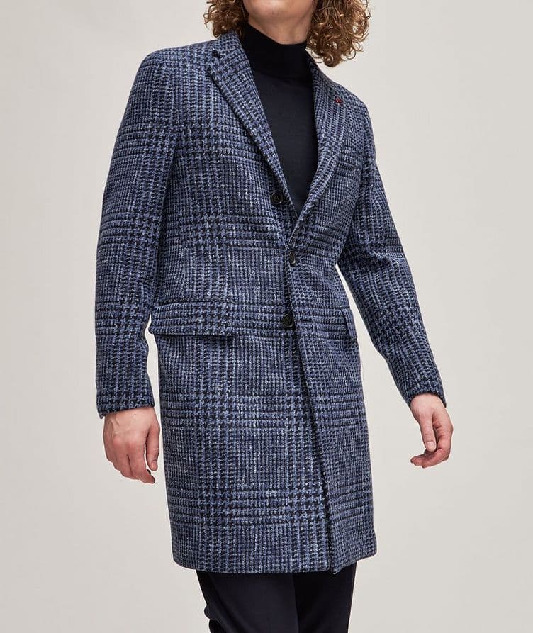 Large Glen Plaid Wool-Blend Overcoat  image 1