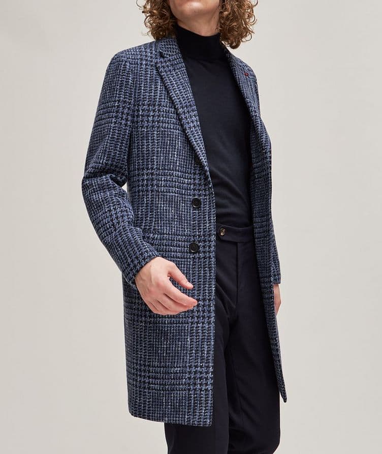 Large Glen Plaid Wool-Blend Overcoat  image 3