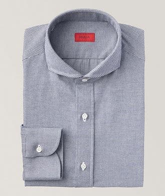 Isaia Slim Fit Houndstooth Shirt