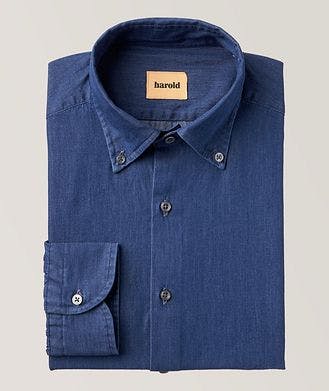 Harold Button-Down Collar Denim Shirt