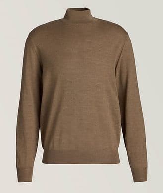 Canali Merino Wool Mock Neck Sweater