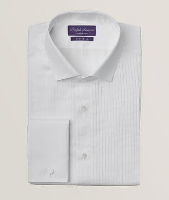 Ralph Lauren Purple Label Pleated Cotton Poplin Tuxedo Shirt