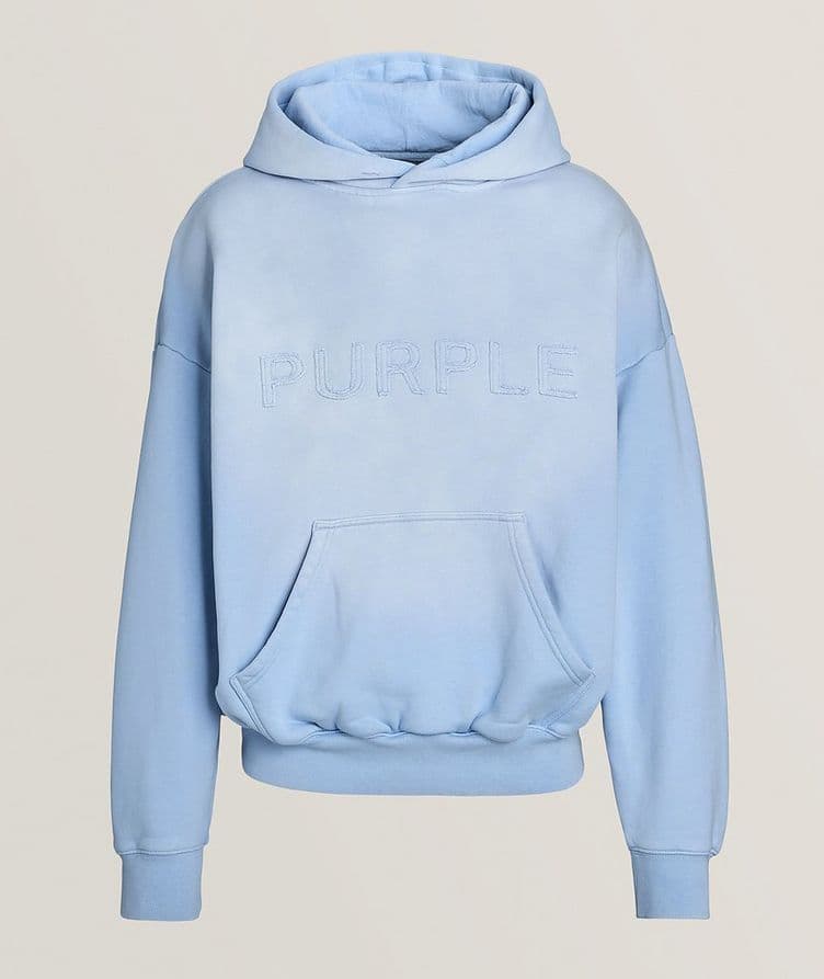 Distressed Logo Cotton Hooded Sweater image 0