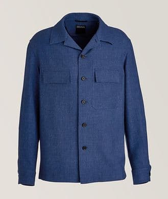 Zegna Oasi Cashmere-Linen Overshirt