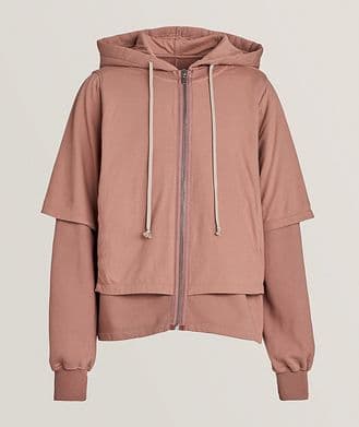 Rick Owens DRKSHDW Hustler Layered Cotton Hooded Sweater 