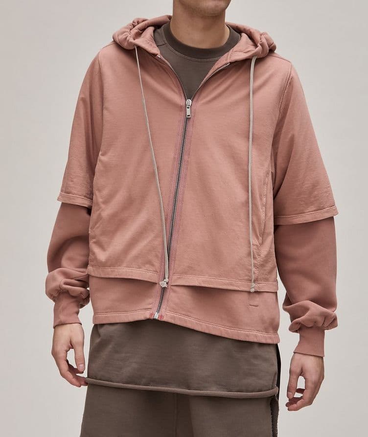 Hustler Layered Cotton Hooded Sweater  image 1