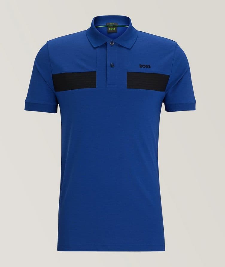 Slim-Fit Logo Embroidered Cotton Blend Knit Polo image 0