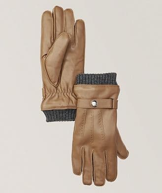 Harry Rosen Leather Stitch Detail Gloves