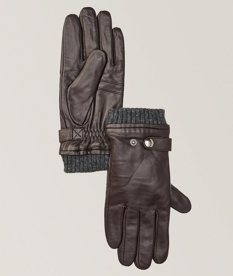 Leather Ribbed Cuff Gloves image 0