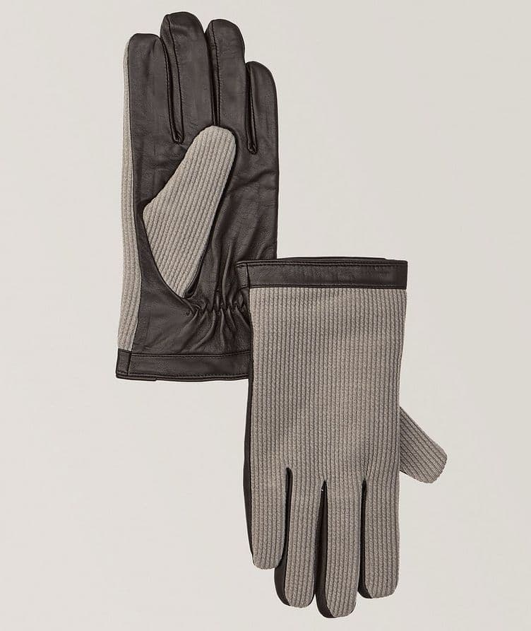 Leather Mixed Media Gloves image 0