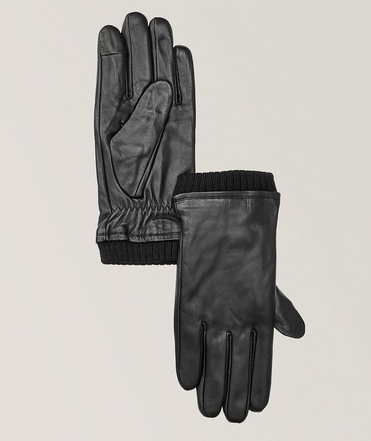 Leather Ribbed Cuff Gloves image 0